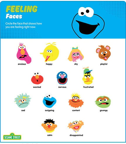 feelings faces charts children